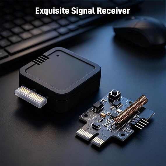 Wireless PC Power Button, Remote PC Power Switch with PCIE Receiver, ON/Off Control for Computer Motherboard (Black)