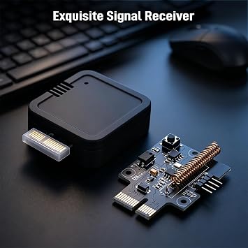 Wireless PC Power Button, Remote PC Power Switch with PCIE Receiver, ON/Off Control for Computer Motherboard (Black)