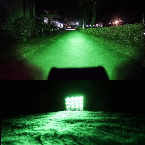 Miniatura 9 de Barra de luz LED verde de 4 pulgadas, 36 W, barra de luz de triple fila, 3600 lm, luces antiniebla impermeables todoterreno con soportes inferiores