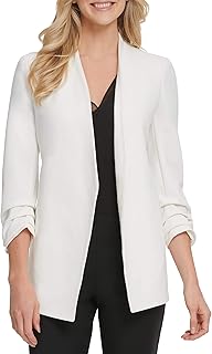 DKNY Women's Long Sleeve Open Front Jacket with Pockets