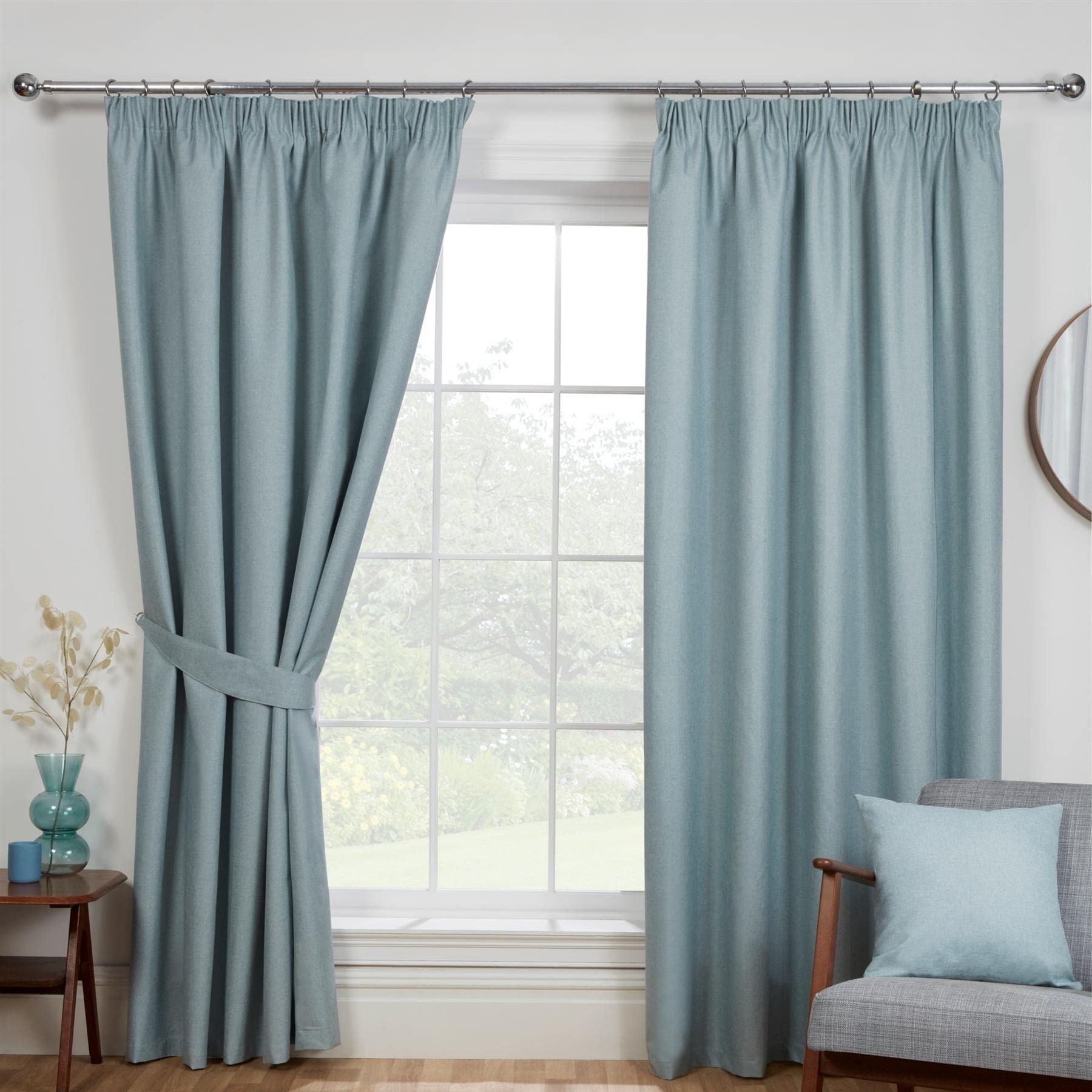 Sundour Light Eclipse Duck Egg Pencil Pleat Curtains - 90 X 54"