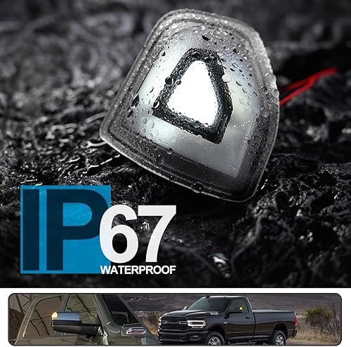 Miniatura 4 de 2 luces LED ámbar para espejo intermitente para Dodge Ram 1500 2021 2022 2023, para Ram 1500 Classic 2022 2023, para Ram 2500 3500 2019-2022, luz