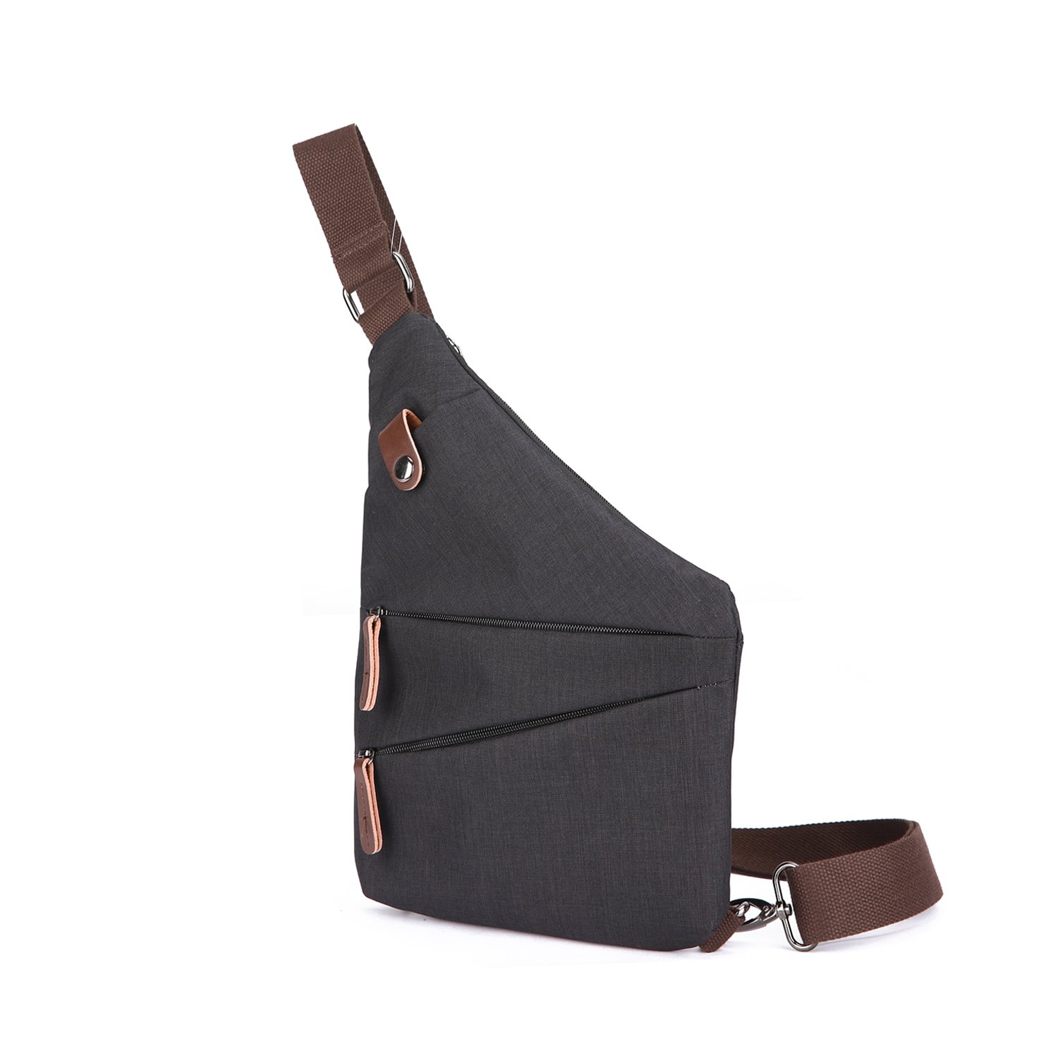 FANDARE Nouveau Sac de Poitrine Segmenté Sac d'Epaule Anti-vol Sacoche Homme Femme Sac Bandoulière Grande Sling Crossbody Bag pour Cyclisme Camping Équitation Voyage Polyester