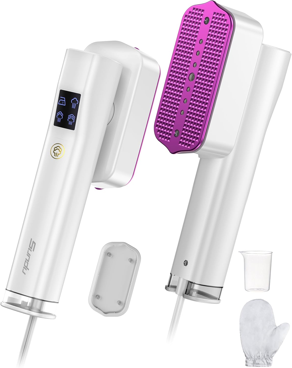 Steamer for Clothes, Sundu Portable 2-in-1 Steamer & Iron, 15s Fast Heat-up, 110ml Water Tank, Wrinkle Remover for Garment, Travel & Home Use (Purple White)