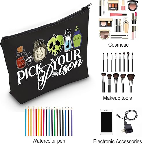 Vista 12 de ZJXHPO Halloween Evil Queen Regalo Villano Amante Regalo Veneno Maquillaje Bolsa Con Cremallera Lona Tote Bolso Hombro