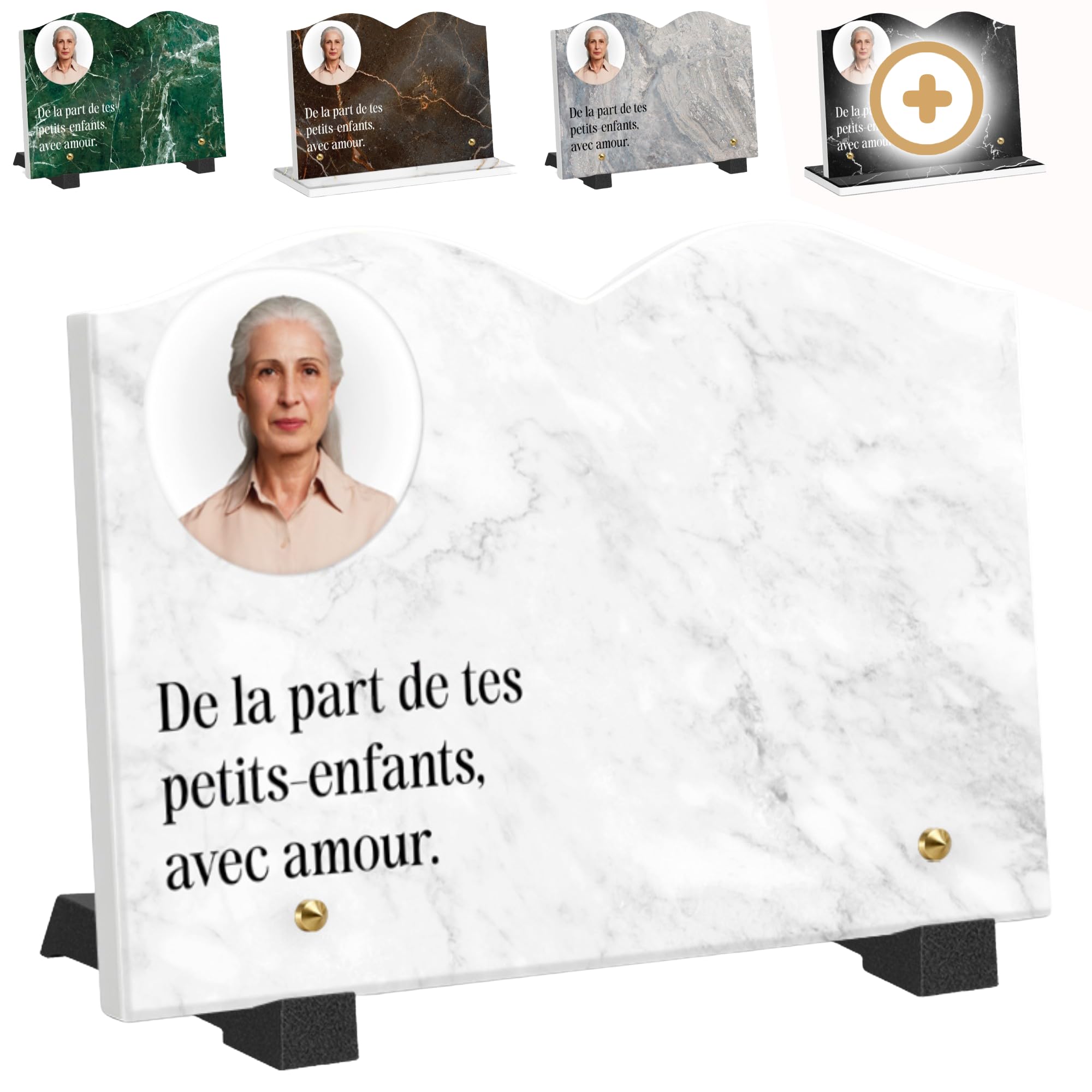 PHENIX | Plaque Funéraire Livre Personnalisée en Pierre (30x20 CM) Thème Marbre, Livre Funéraire Personnalisable, Plaque Livre Funéraire, Plaque Funéraire Personnalisable Livre