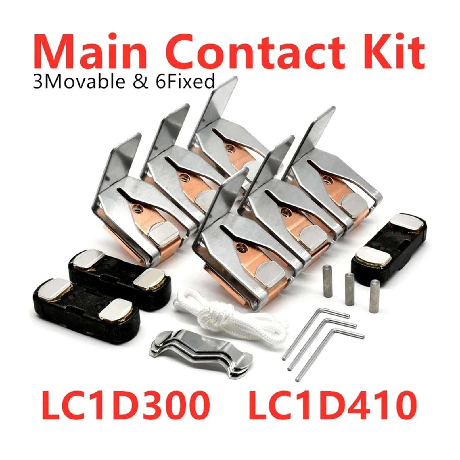 LA5F400803 Kit de Contact Principal for LC1D300 LC1D410 Kit de Remplacement de contacteur Contacts Mobiles et Fixes pièces de Rechange de contacteur(LC1D410 (Grade A))