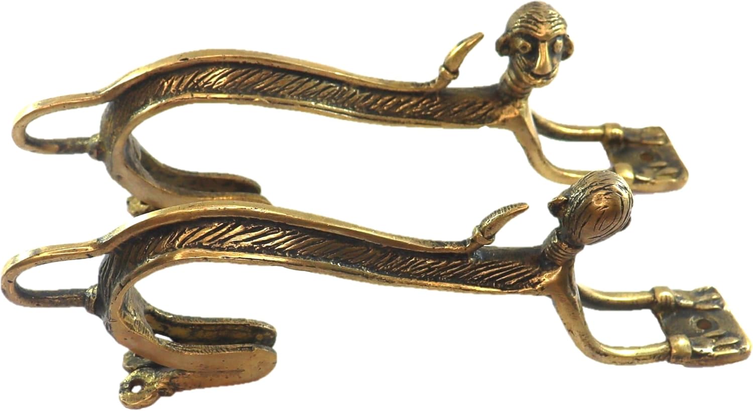 Monkey Shape Antique Vintage Style Handcrafted Brass Wardrobe Drawer Window Pull Knob Antique Style Door Pull Handles (Pack of 02)