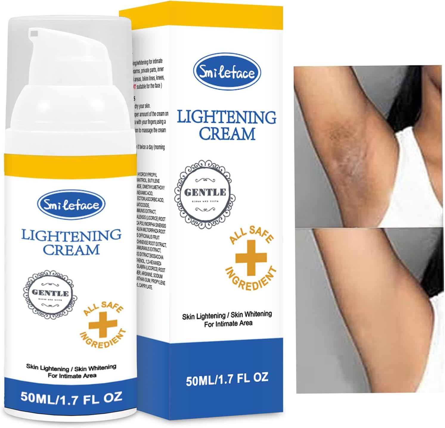 Intimate Areas Skin Lightening Cream for Private Parts, Underarm, Intimate Area, Bikini Area, Inner Thighs, Knees, Elbows, Bleach Skin Bleaching Whitening Cream For Body