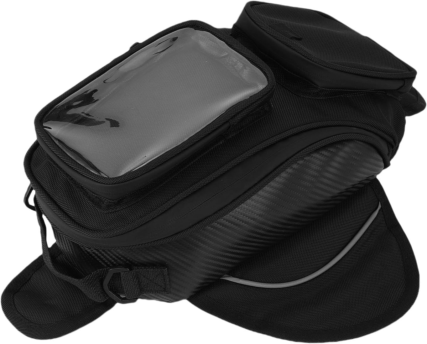 Motorcycle Tank Bag with Transparent Phone Holder for Enduro Riders 1680D Oxford Cloth Black Magnetic Motorbike Bag