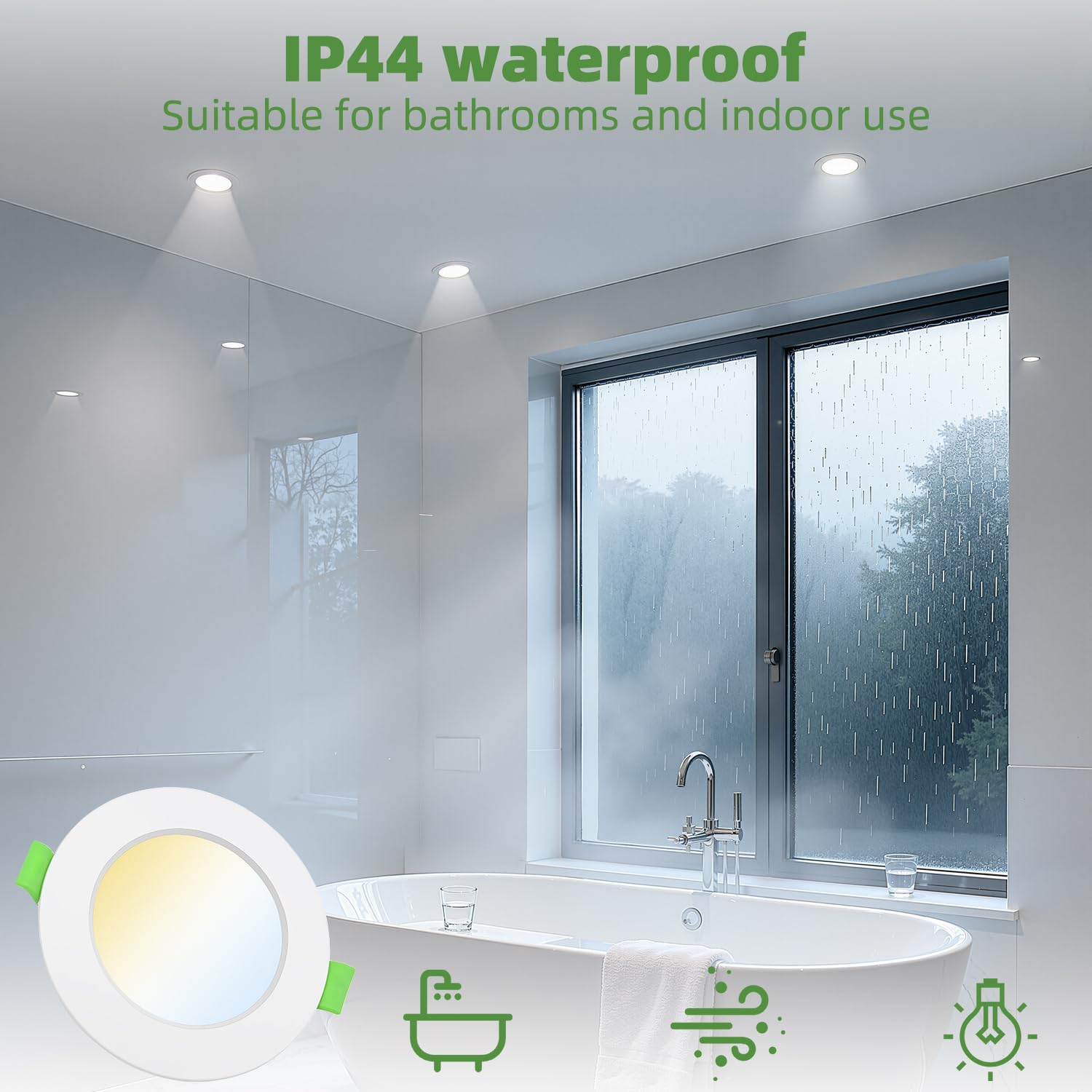 10 Stück Einbaustrahler LED 230V 7W Flach Dimmbar, Ø75-90mm Lochdurchmesser, Warmweiß Neutralweiß Kaltweiß 3000K 4000K 6000K Deckenspots IP44 Einbauleuchten für Badezimmer Küche Wohnzimmer