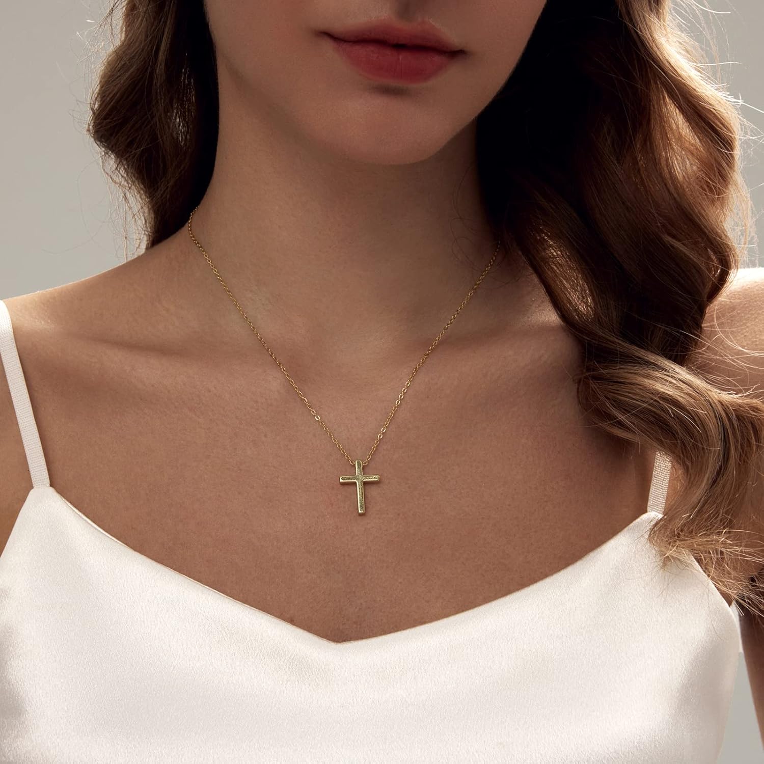 Luxval Cross Necklace for Women -Dainty 14K Gold Plated Cross Necklace Layered Gold Cross Necklace Cross Choker Necklace Gold Cross Necklaces for Women Trendy Gold Jewelry Gifts for Women - Image 6