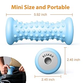 BESKAR Foot Massager Roller for Plantar Fasciitis Relief, Portable Feet Roller to Deep Tissue Muscle Massage, Foot Arch and Heel Pain, Reflexology Tool