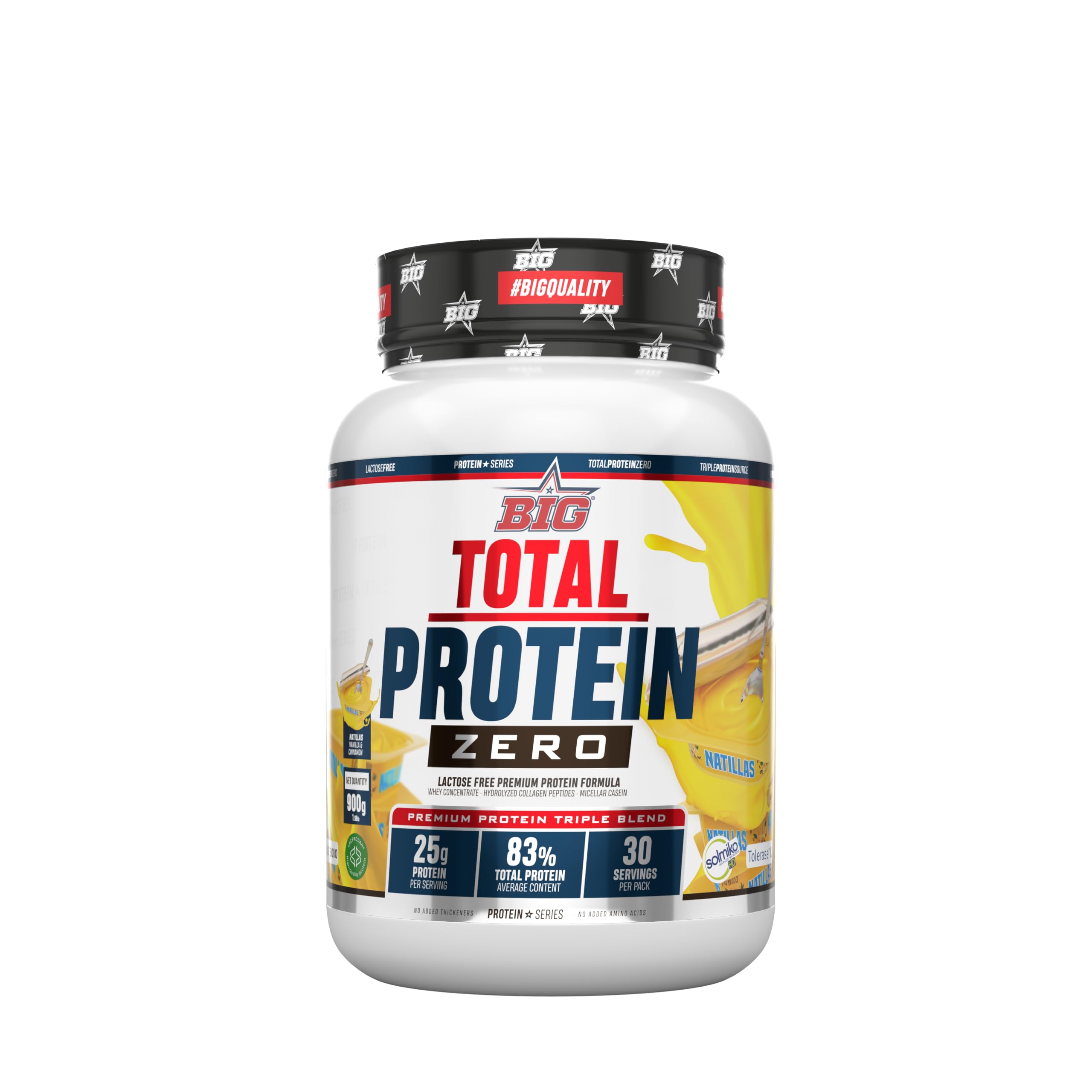 BIG Total Protein Zero Proteína Whey Caseína Colágeno Natillas 900g