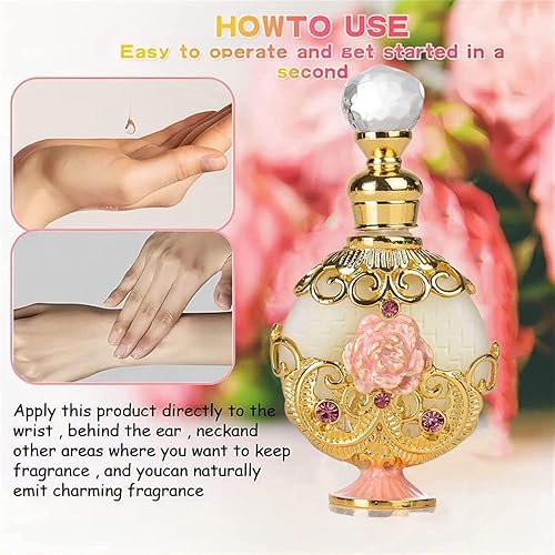 Miniatura 5 de LIYJTK Perfume árabe para mujer, aceite de perfume concentrado retro Halal Dubai, regalo de fragancia vintage exquisito de larga duración, el lujoso