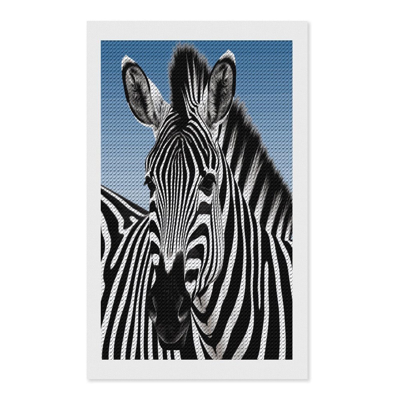 FekiLoot Zebra Diamond Art Kits for Adults Diamond Painting Kits for Beginners DIY Diamond Art Kits Round Full Drill Diamond Dot Gem Painting for Home Wall Decor Gift 12"x20"