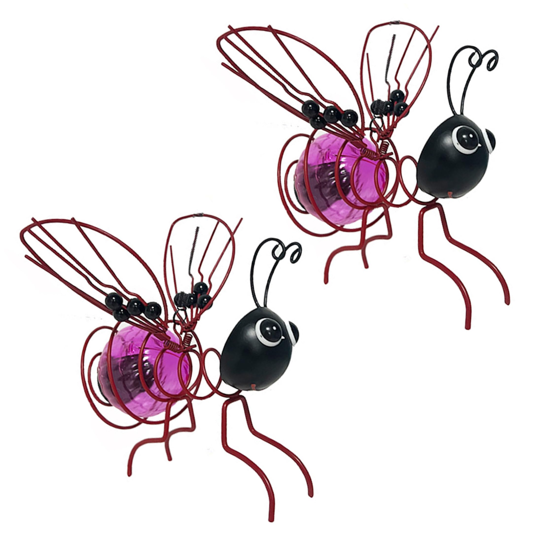 Gemuseeee 2pcs Solar Bee Lights Outdoor Hanging Bee Solar Light Decor for Outside Waterproof Metal Led Garden Ornaments (Purple) Lights, Outdoor, Garden