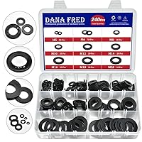 Vista 1 de 240 piezas espaciadoras redondas planas de nailon, 9 tamaños, kit surtido de arandelas planas negras, anillo de plástico avellanado, anillo