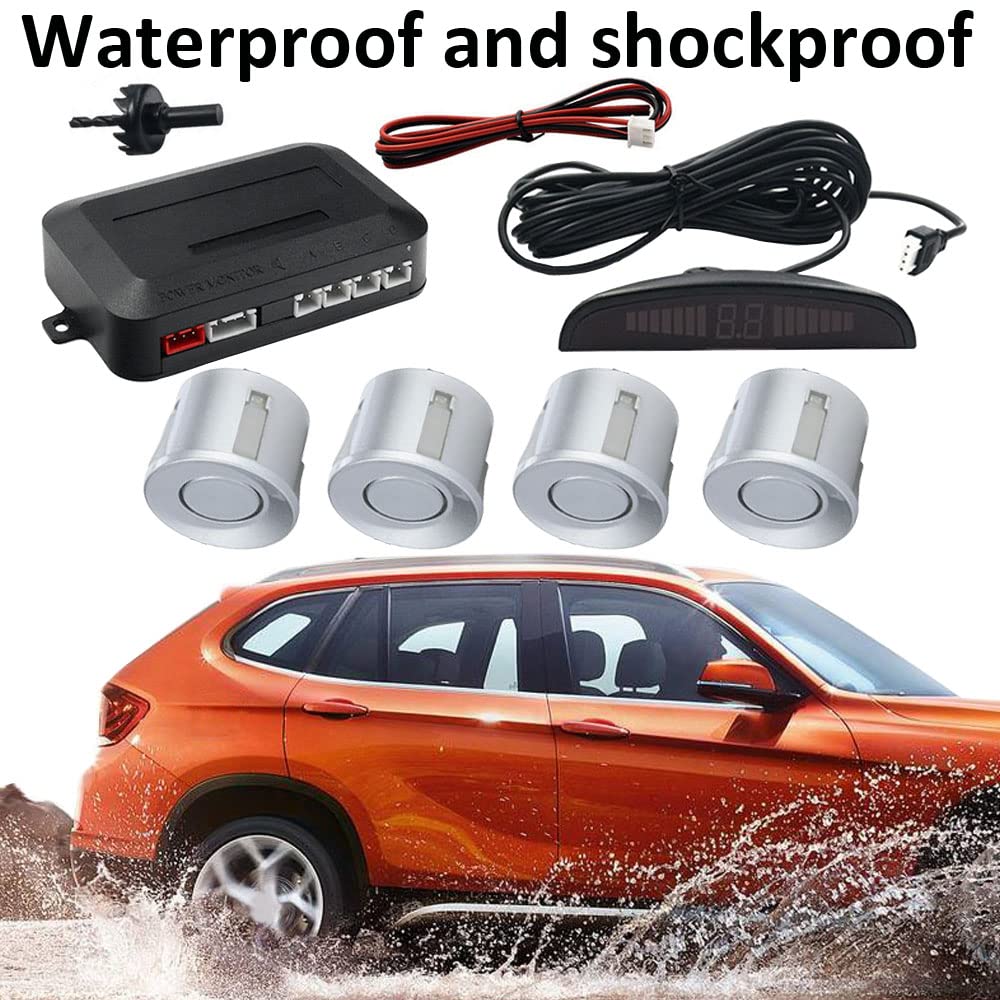 Pomoc przy parkowaniu samochodowym, 4 czujniki tylne, pomoc w cofaniu, system parkowania, czujniki parkowania, pomoc w parkowaniu wstecznym, 12 V, wyświetlacz LCD, brzęczyk, ostrzeżenie, kolor