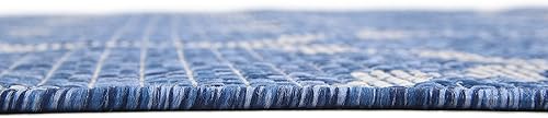 Miniatura 9 de Unique Loom Outdoor Trellis Collection - Alfombra rectangular (4 pies 1 pulgada x 6 pies 1 pulgada, rectangular, azul marinomarfil)
