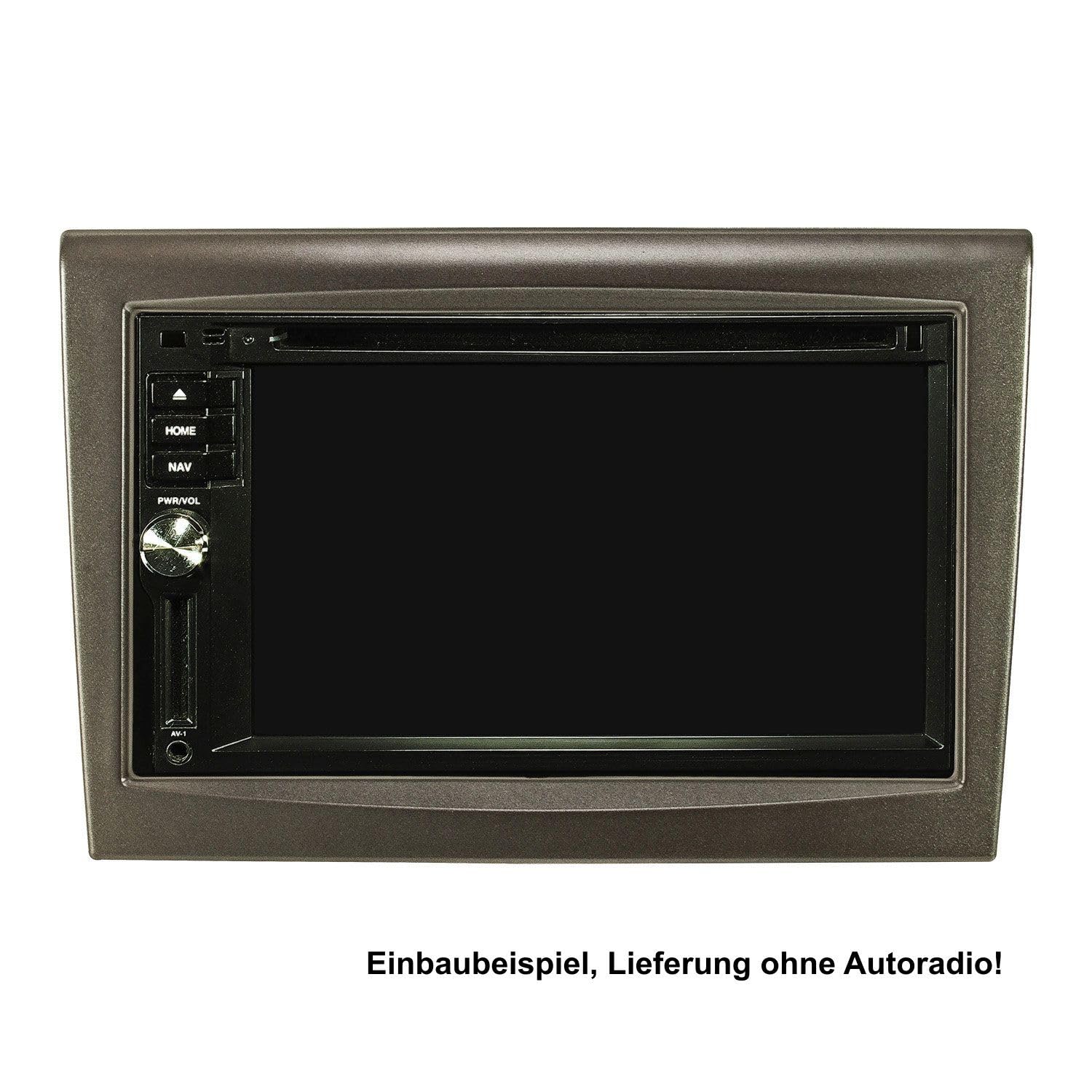 tomzz Audio 2442-002 Doppel DIN Radioblende kompatibel mit Porsche 911 (Typ 997) Boxster (Typ 987) Cayman (Typ 987) dunkelsilber