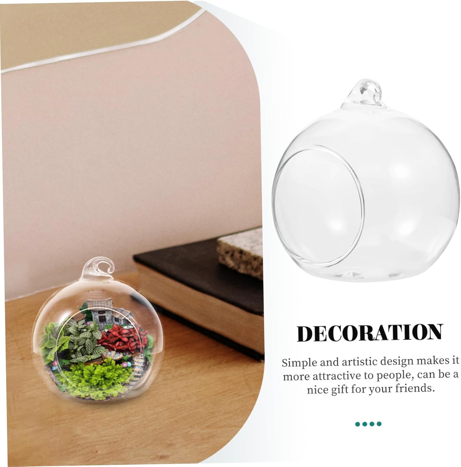 12pcs Micro Landscape Vase Air Plant Glass Terrarium Hanging Planter for Home