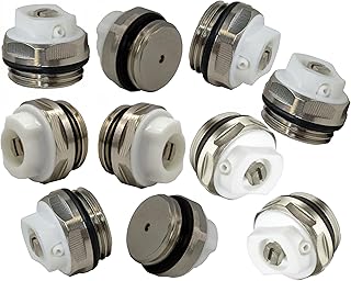 10 Stück Heizkörper Entlüftungsventil 1/2" Heizungsentlüfter Messing vernickelt Heizkörperentlüftung mit drehbarem Kunststoffkopf