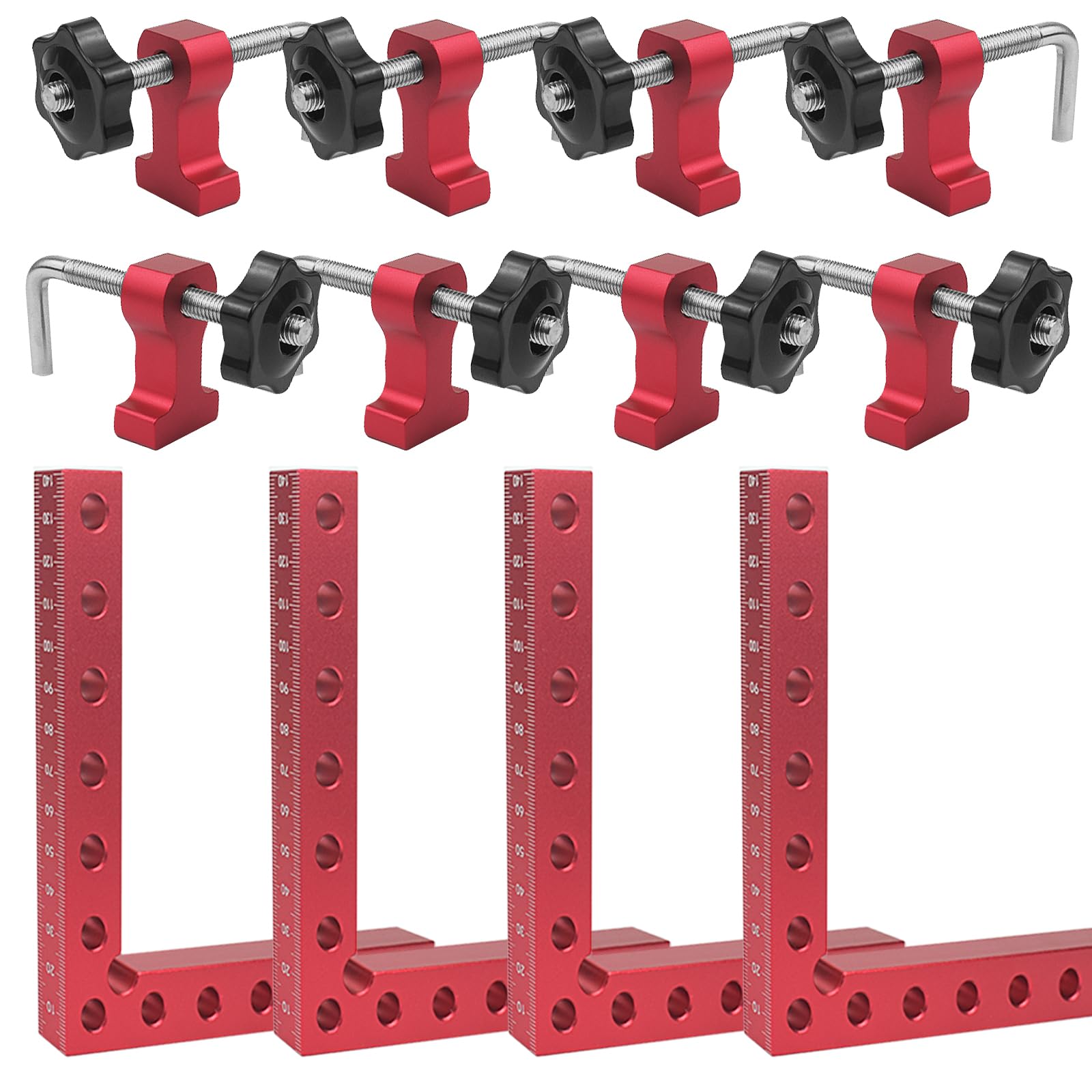 BIGP Morsetto Squadra di Posizionamento a 90 Gradi, 140 mm/5.5 pollici Alluminio Righello di Posizionamento ad Angolo Retto, Strumento da falegname la lavorazione del legno per Cornice, Armadi
