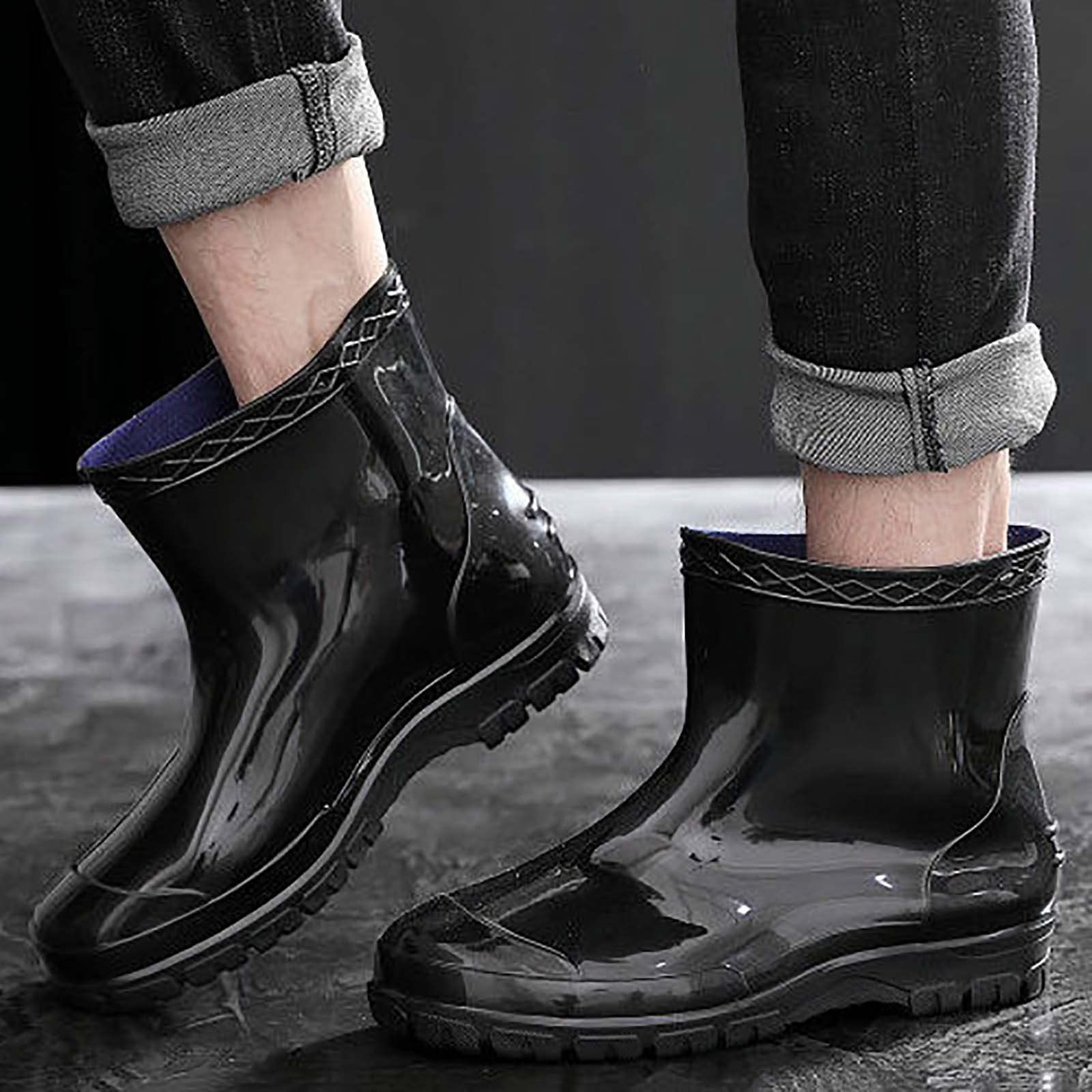 Botas de lluvia para mujer, botines de goma cortos, botas de lluvia para exteriores, botas de goma impermeables, botines antideslizantes, botas de jardín Wellington, botas de goma, botines de lluvia