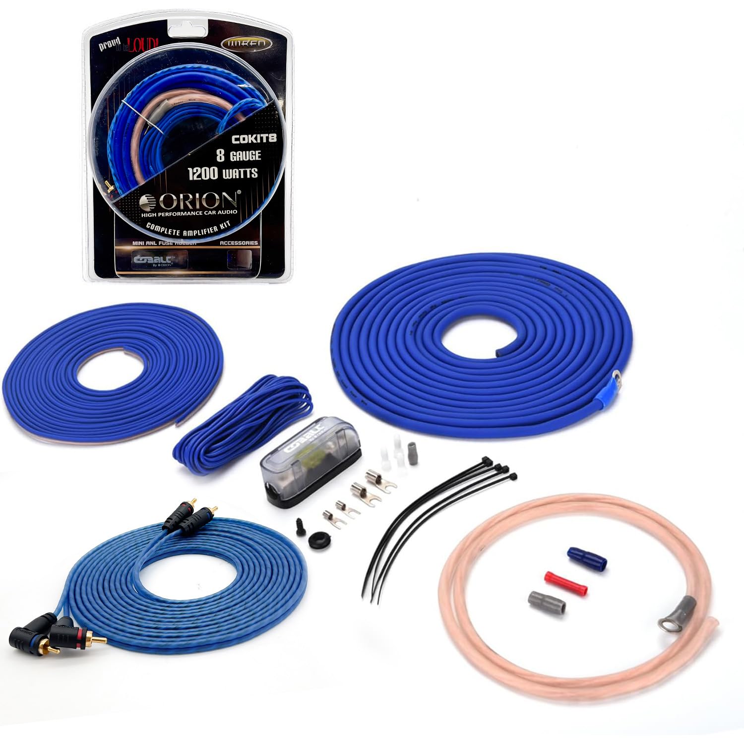 COKIT8 - Install Kit AMP 8 Ga Cobalt Soft Rubber Orion