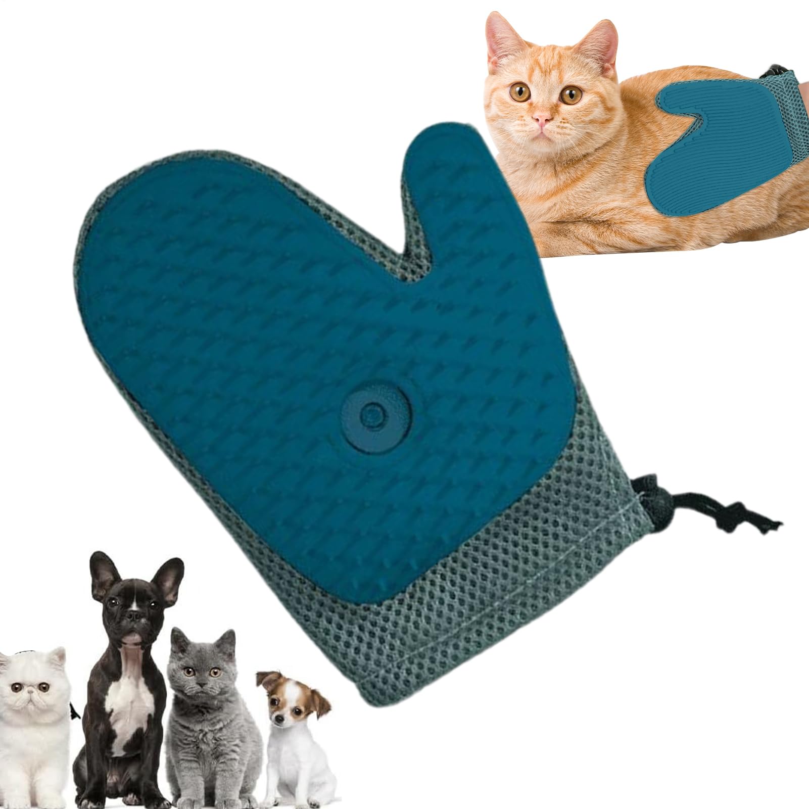 Guanto per Rimozione di Animali Domestici Guanto Rimuovi Pelo ad Azione | Attrezzo Riutilizzabile Per Pulizia E Manutenzione Di Gatti Cani Divano E