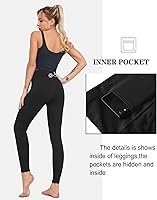 Vista 67 de Dragon Fit - Pantalones de yoga de compresión con bolsillos interiores, pantalones deportivos de cintura alta con control de abdomen, leggings