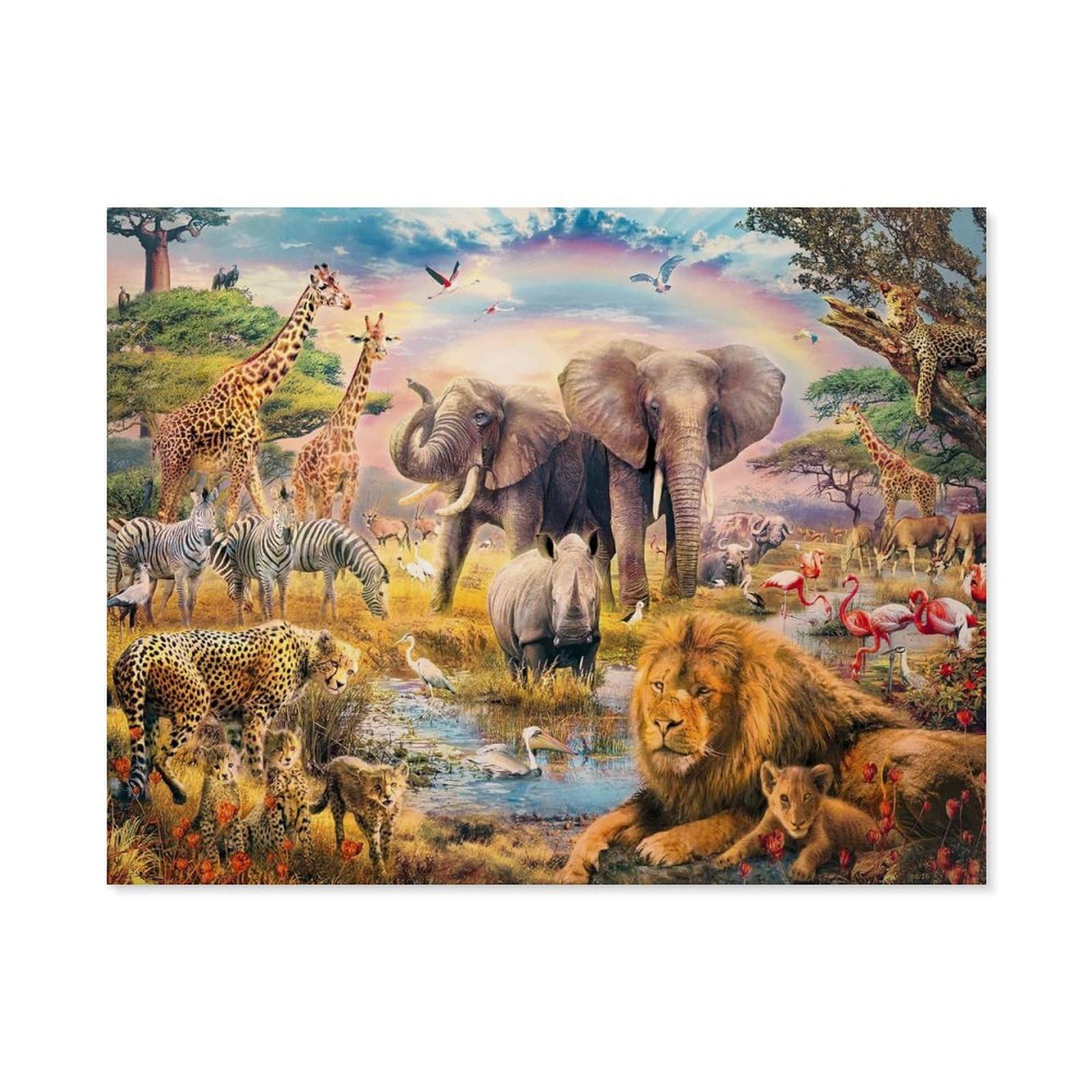 GSBRSNTS DIY Oil Painting Paint by Number Kit,African Savannah,DIY Painting by Number Kits Oil Paint Drawing Canvas Home Decor Gift(50x60cm-A25