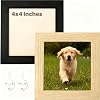 4×4 Photo Frame 2 Pack 10x10cm Black and Wood Grain Picture Frames Small Photo Frames Square Picture Frame for Wall Mount, Desk Stand, Gallery Wall, Postcards, Home Room Decor