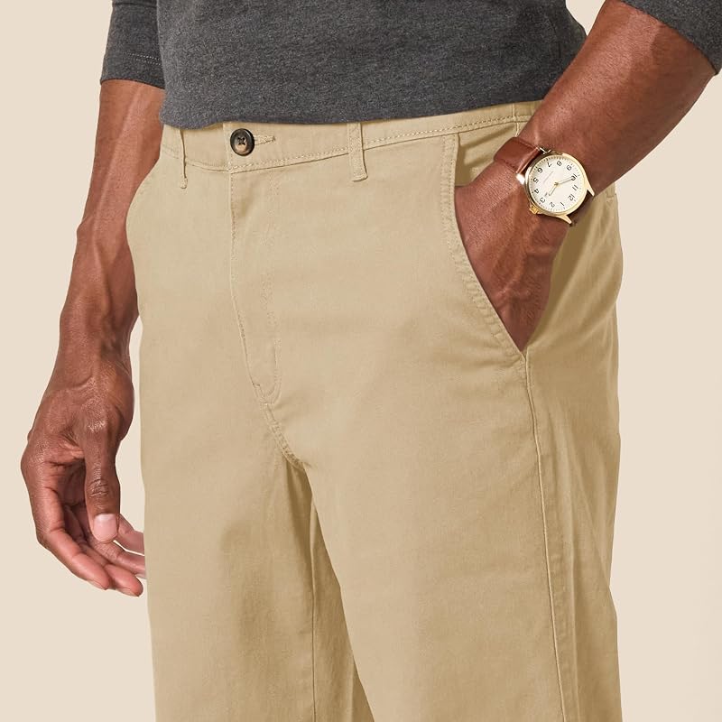 Amazon Essentials Men's Straight-Fit Chino Jogger Pants with Elastic Waist and Pockets, Khaki Brown, Large image 5