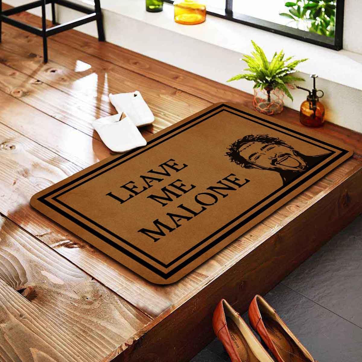 GDCJJIAX Funny Welcome Mat with Rubber Back 23.7"(W) x 15.9"(L) Leave Me Malone Funny Dogs Theme Doormat for Entrance Way Decorative Mats for Front Porch Entry Door Mat No Slip Kitchen Rugs and Mats