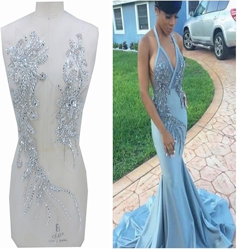 Miniatura 2 de zbroh Costura a mano elegantes parches de piedra cristalina y diamantes de imitación de cristal vestidos de novia DIY ropa decorativa