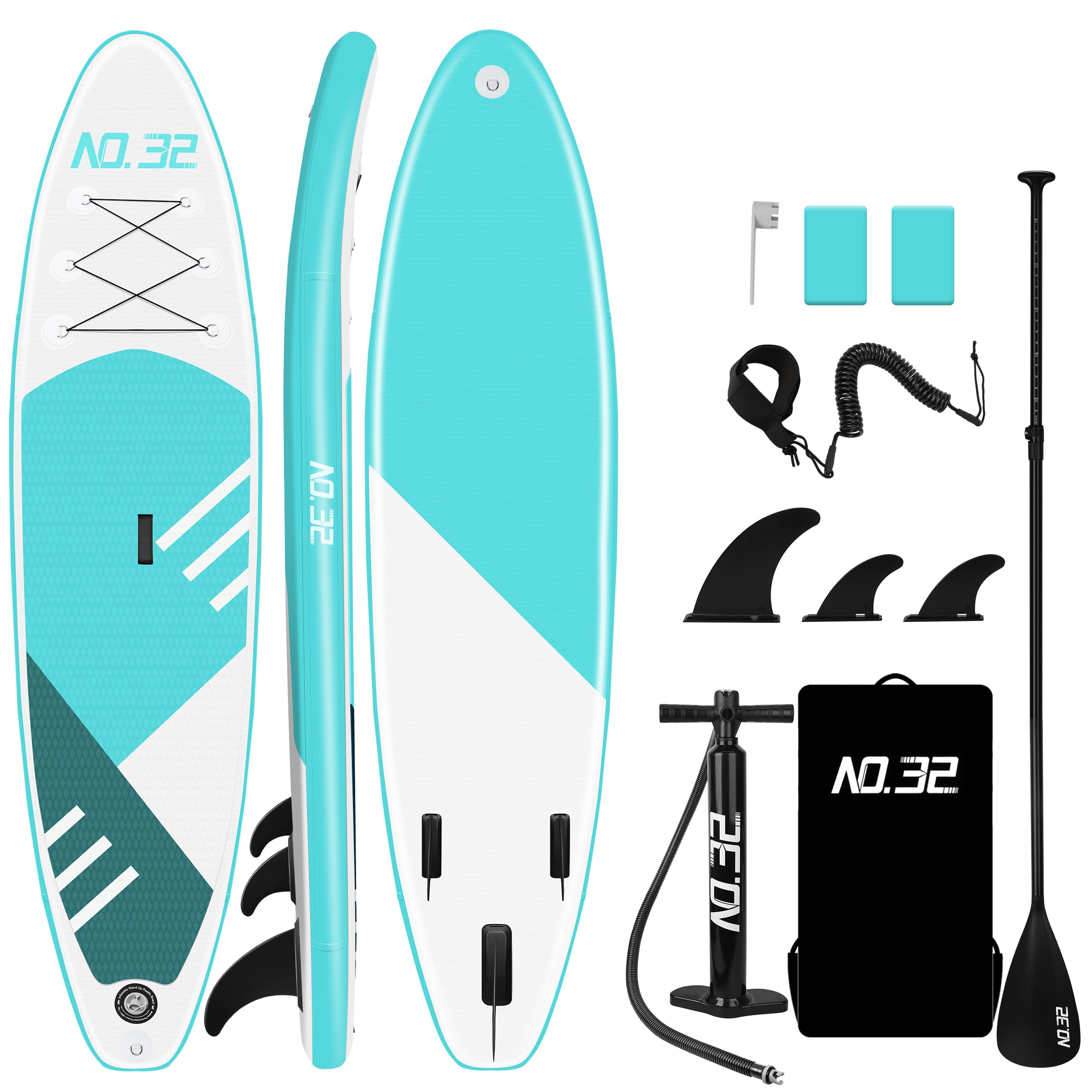 Inflatable Stand Up Paddle Board 10'x30"x6" Ultra-Light Inflatable Board | SUP Board Set Included Inflatable Paddle Board/Adj Paddle/Pump/Backpack/3 Fins/Leash/Non-Slip Deckpad/Repair Kit