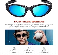 Vista 9 de X LOOP Youth Sports Polarized Sunglasses for Boys Kids Teens Age 8-16 Baseball Wrap Around UV400 Glasses
