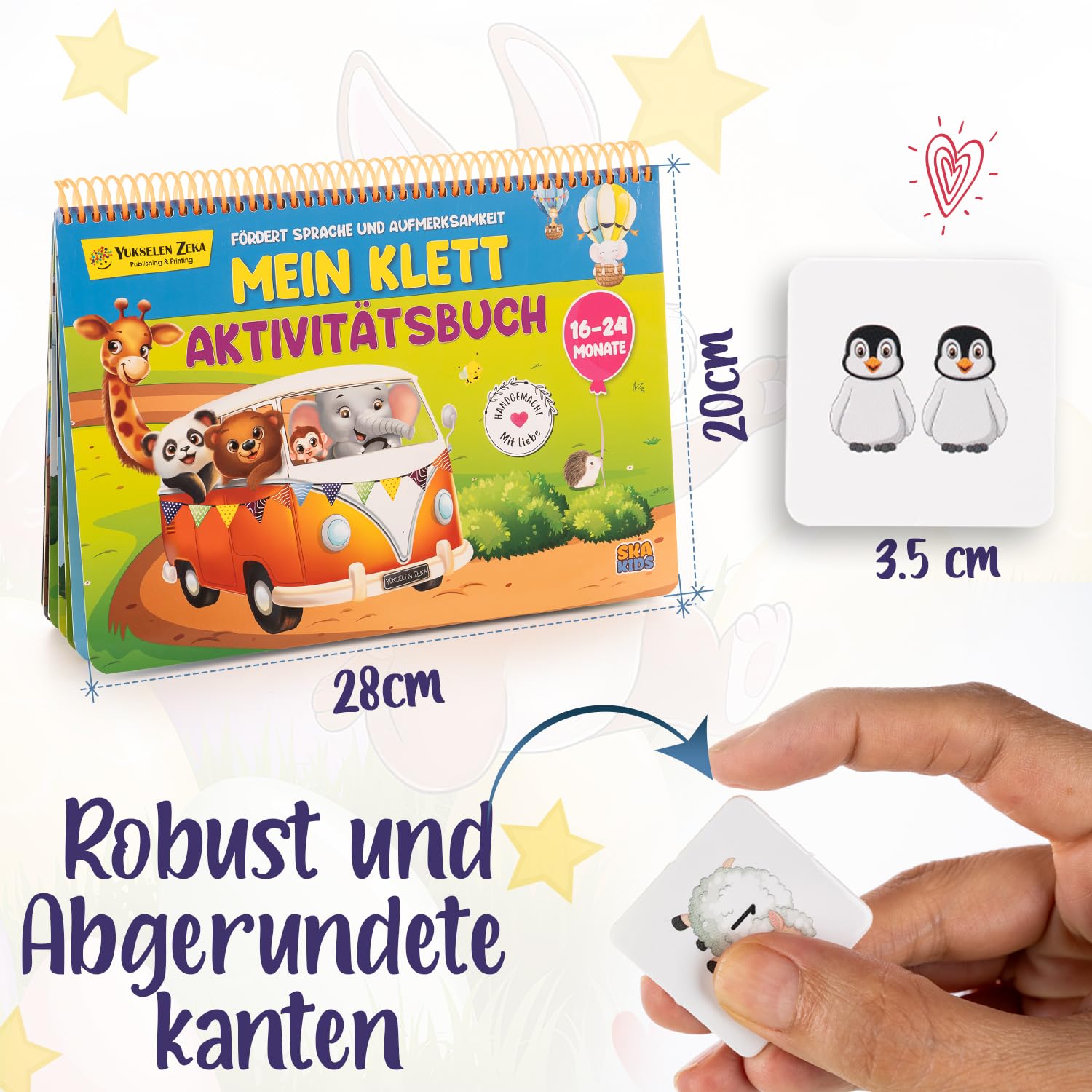 Ska Kids Klett Aktivitätsbuch ab 16-24 Monate – Montessori Mitmachbuch | Quiet Book & Busy Book | Beschäftigung Autofahrt & Flugzeug | fördert Feinmotorik, Sprache, Konzentration