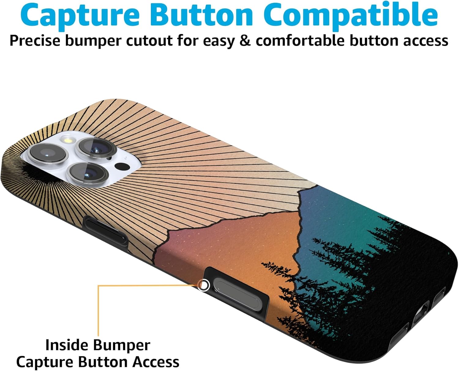 Casely iPhone 16 Pro Case | Golden Hour | Mountain Sunset | Compatible with MagSafe | Classic Ultra Slim Design