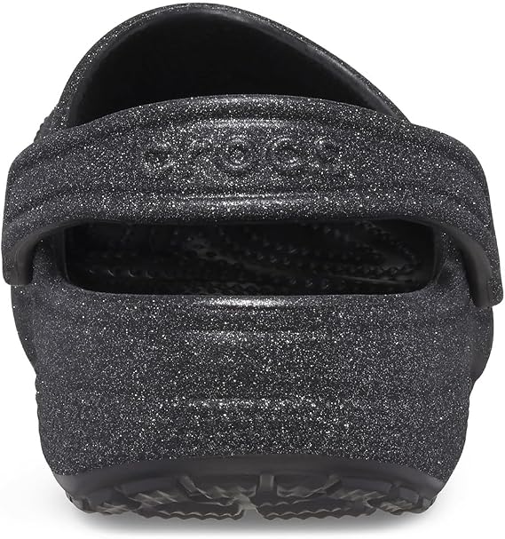 Crocs Unisex Adult Classic Sparkly Clog, Metallic and Glitter Shoes, Black Glitter, 9 Men/11 Women