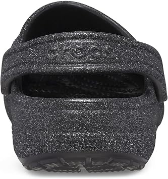 Crocs Unisex Adult Classic Sparkly Clog, Metallic and Glitter Shoes, Black Glitter, 9 Men/11 Women