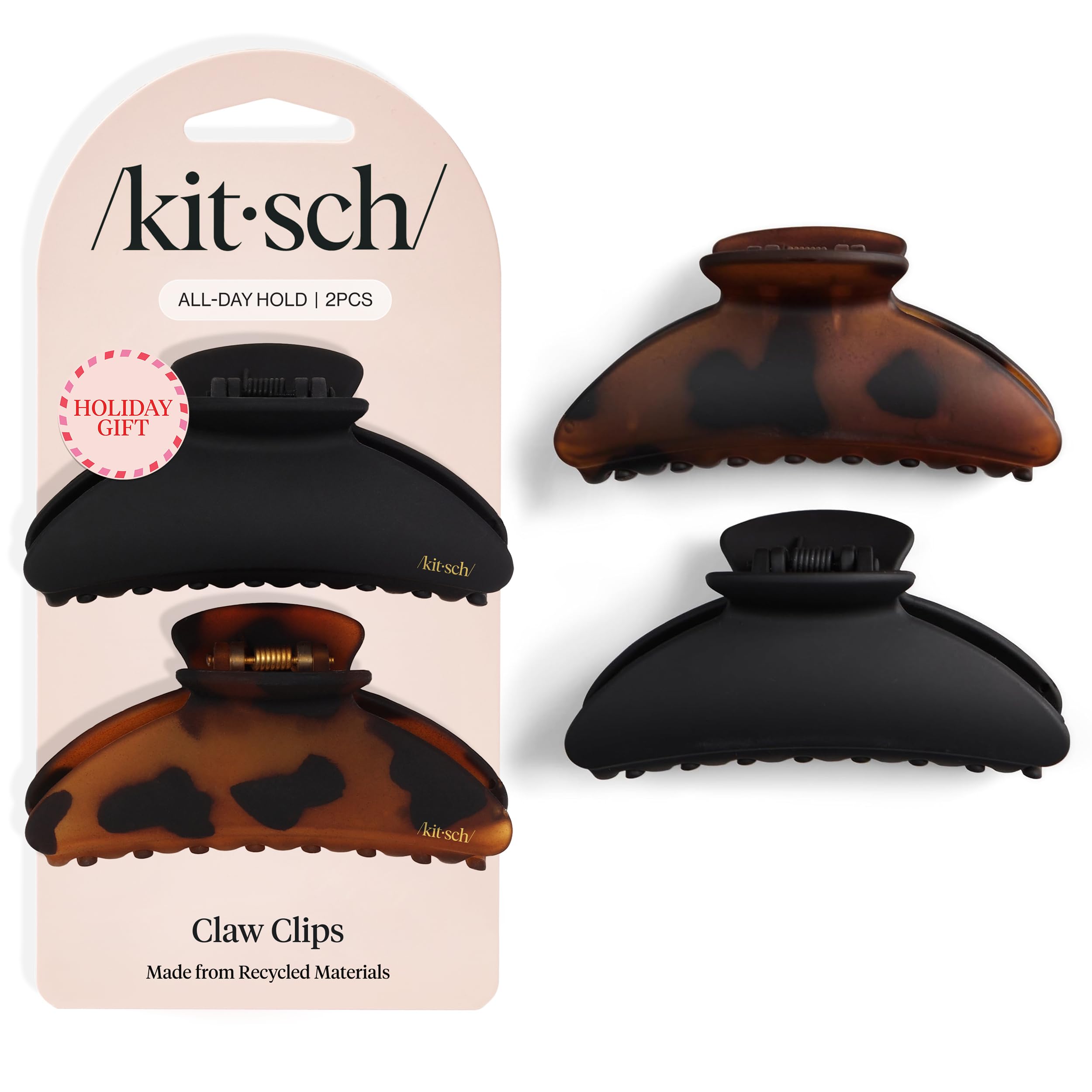 Kitsch Medium Claw Clips, Medium Hair Clips for Women, Stylish Hair Claw Clips for Thick Hair & Thin Hair, Cute Hair Clip & Claw Clip for Teen Girls, Hair Accessories, 2pc set