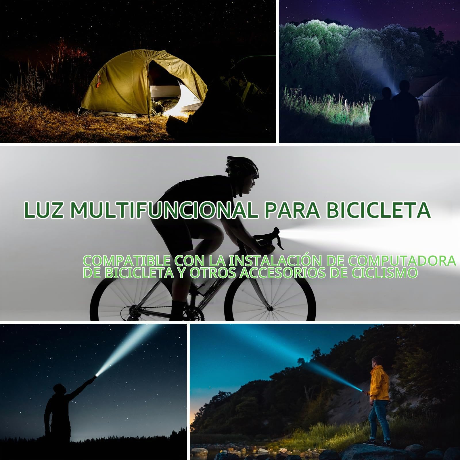 ROCKBROS Luz de Bicicleta Recargable USB, Faro Delantero Bicicleta 3000 Lúmenes Brillante LED con 6 Modos Fijos IPX6 Impermeable
