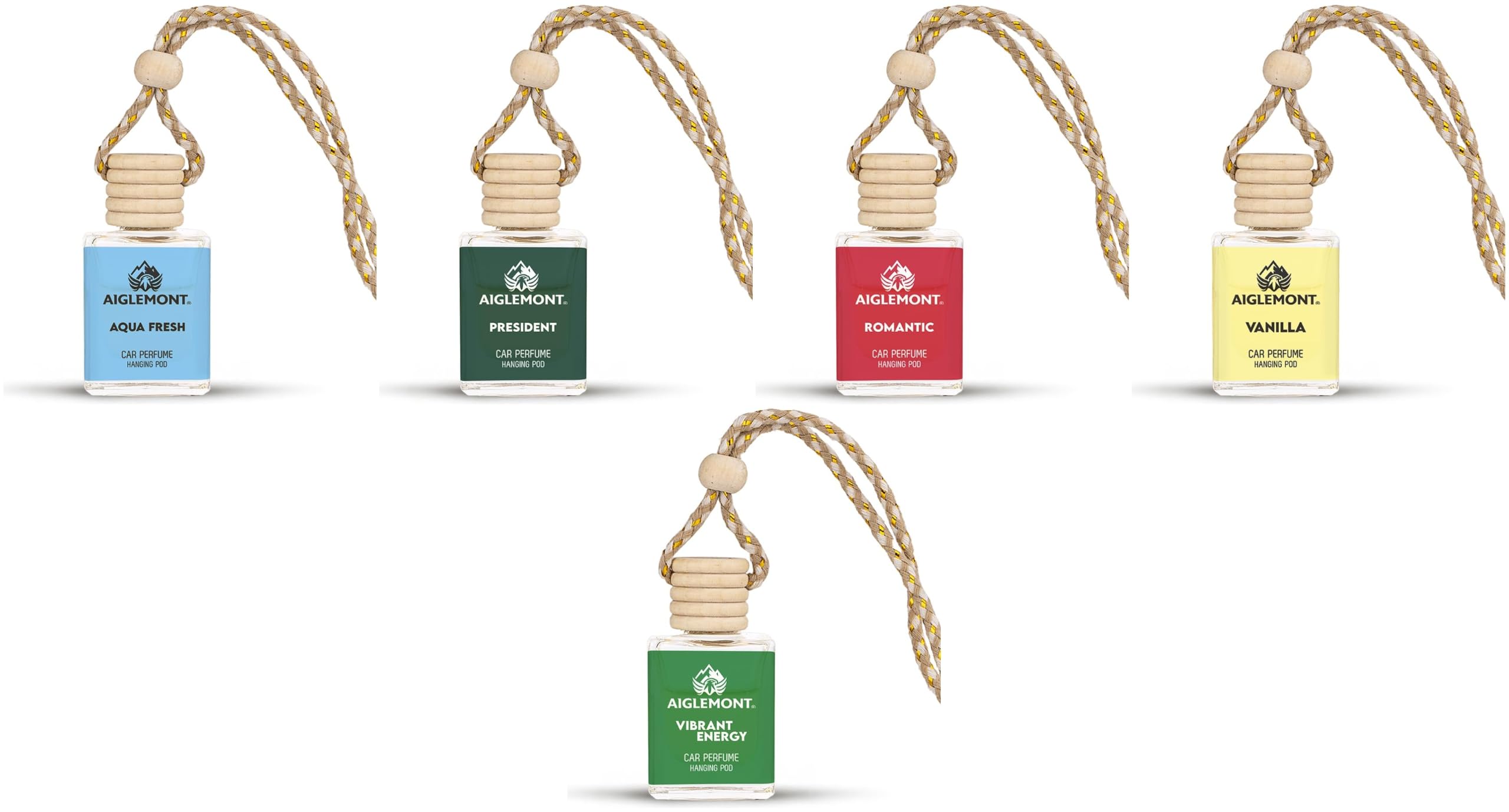 Car Perfumes combos | Aqua Fresh+ President + Romantic+ Vanilla+ Vibrant Energy| Combo of 5 | 10 ml Each-image-48