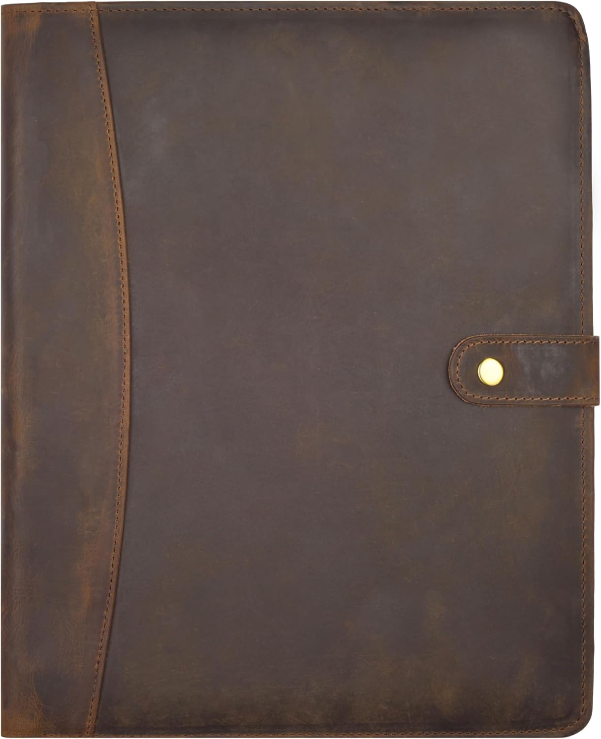Genuine Leather Padfolio – Business Portfolio Organizer & Resume Folder, Antique Leather Document Holder with Writing Pad, Perfect Gift for Men & Women - Brown