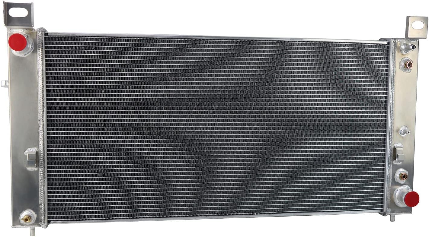 CU2423 34 Inch 3 Row Aluminum Radiator for 1999-2014 Cadillac Escalade, Chevy Sonora Tahoe Avalanche Cheyenne Suburban Silverado 1500 2500 3500, GMC Yukon XL,Hummer H2, Crossflow Radiators
