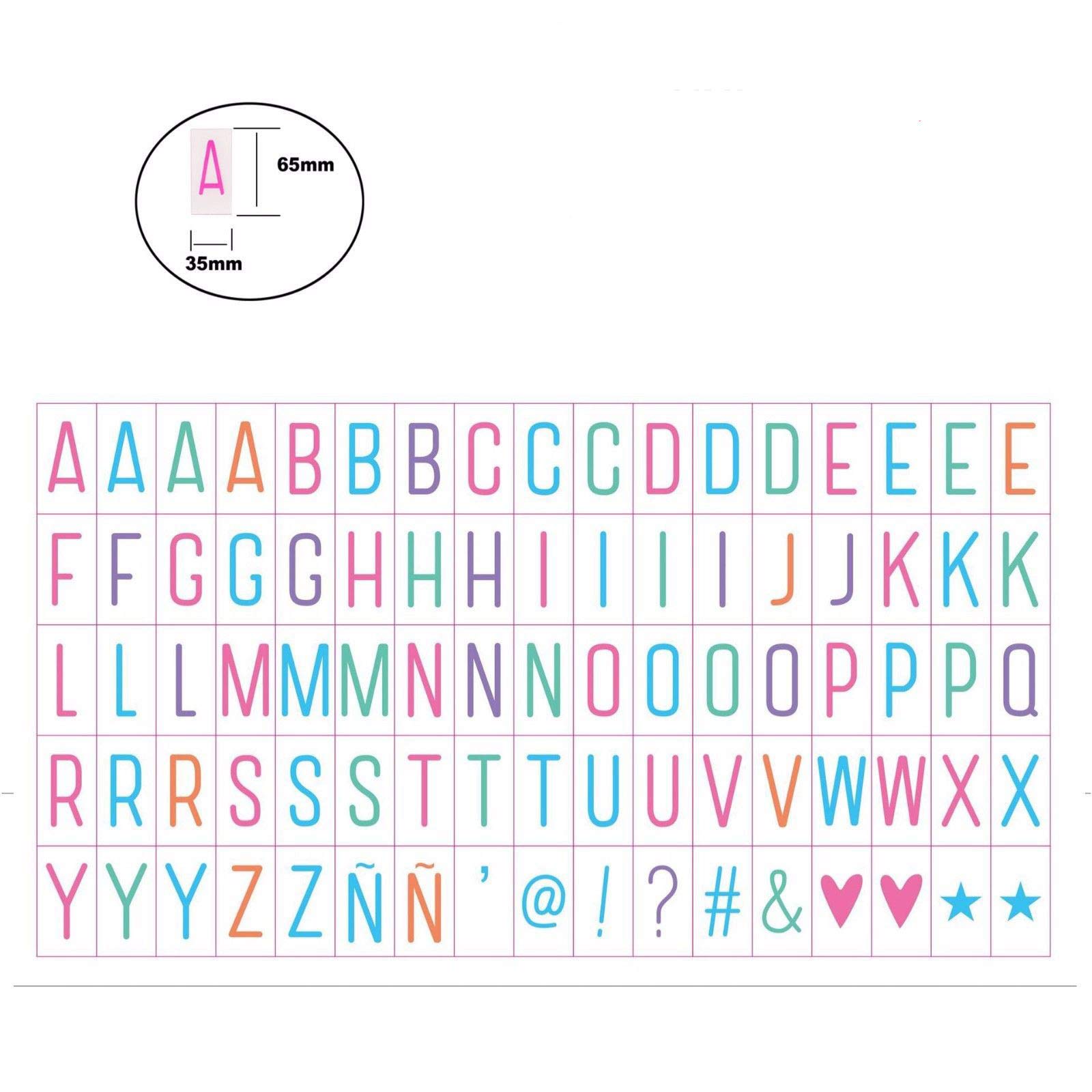 Emsmil 255 Carte di Emoji simboli Lettere e Numeri Nere e Colorate Plastica per A4 LED Light Box Cinematic Box Dimensione Cinematico Luce Scatola