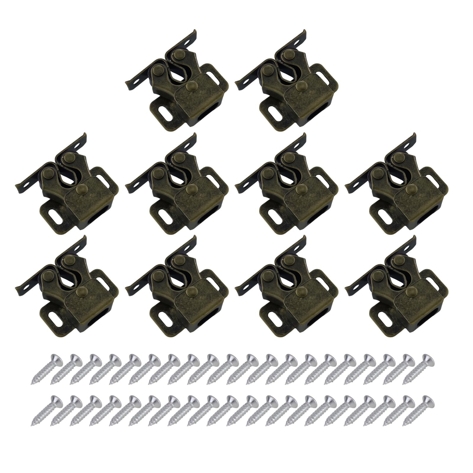 Kokdid Bronze Door Buckle Cupboard Door Double Roller Catches Cabinet Wardrobe Doors Latch Easy To Installation Cupboard Double Roller Catches